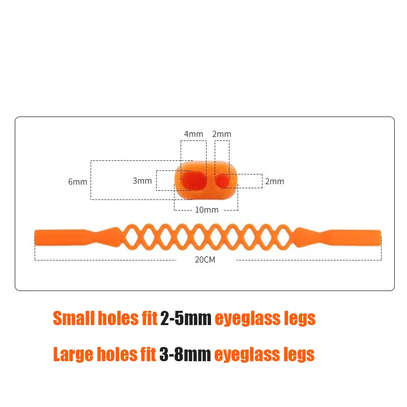 Silicone High Elastic Glasses Chain Double Hole Anti Slip Sport Glasses Strap For Kids Adults Cords Eyeglasses Chain Cord Holder
