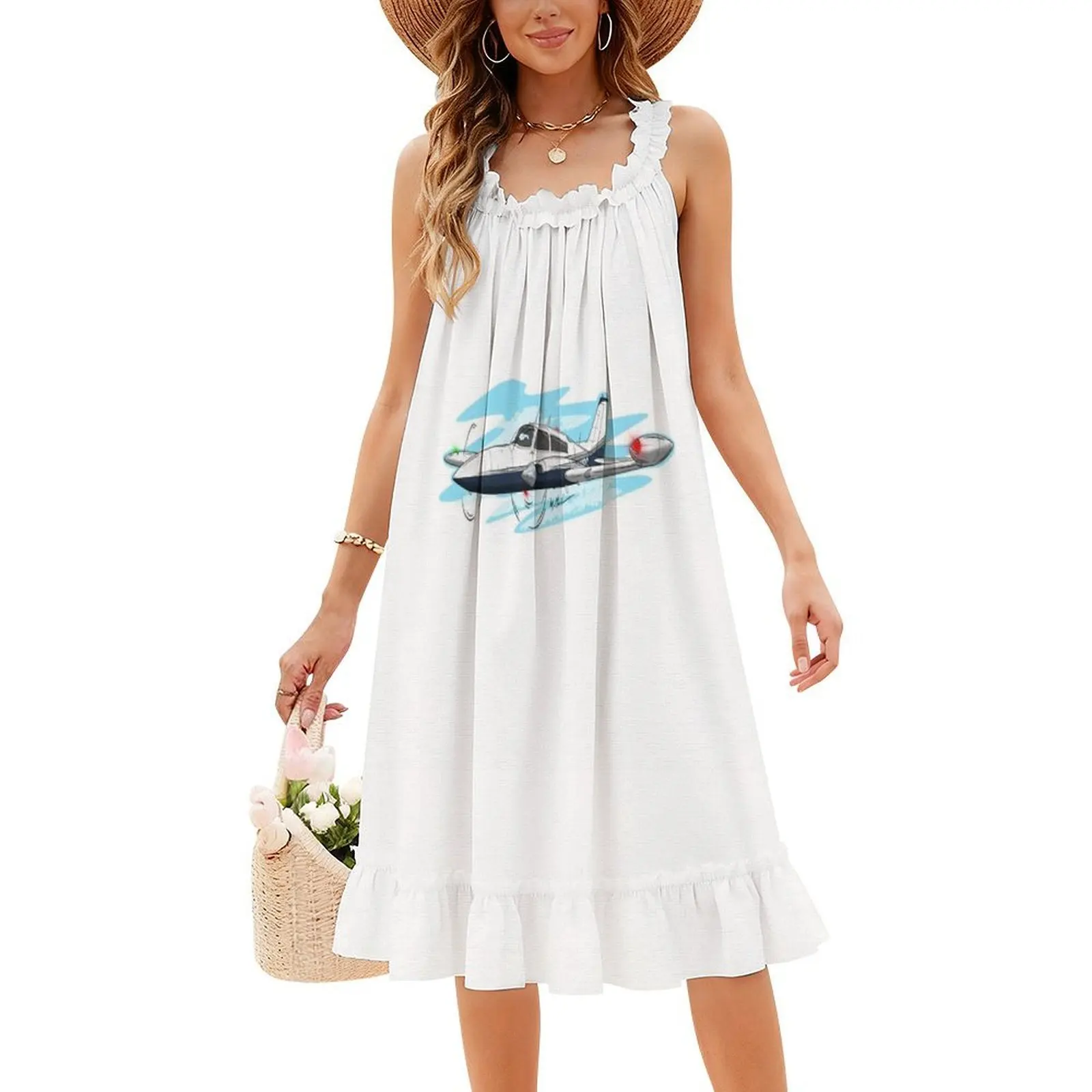 فستان سيسنا 310 بوهيمي بدون أكمام للنساء مطبوع فساتين حفلات الشاطئ سيسنا 310 310R بايبر شيروكي 300 فستان سهرة للنساء #4