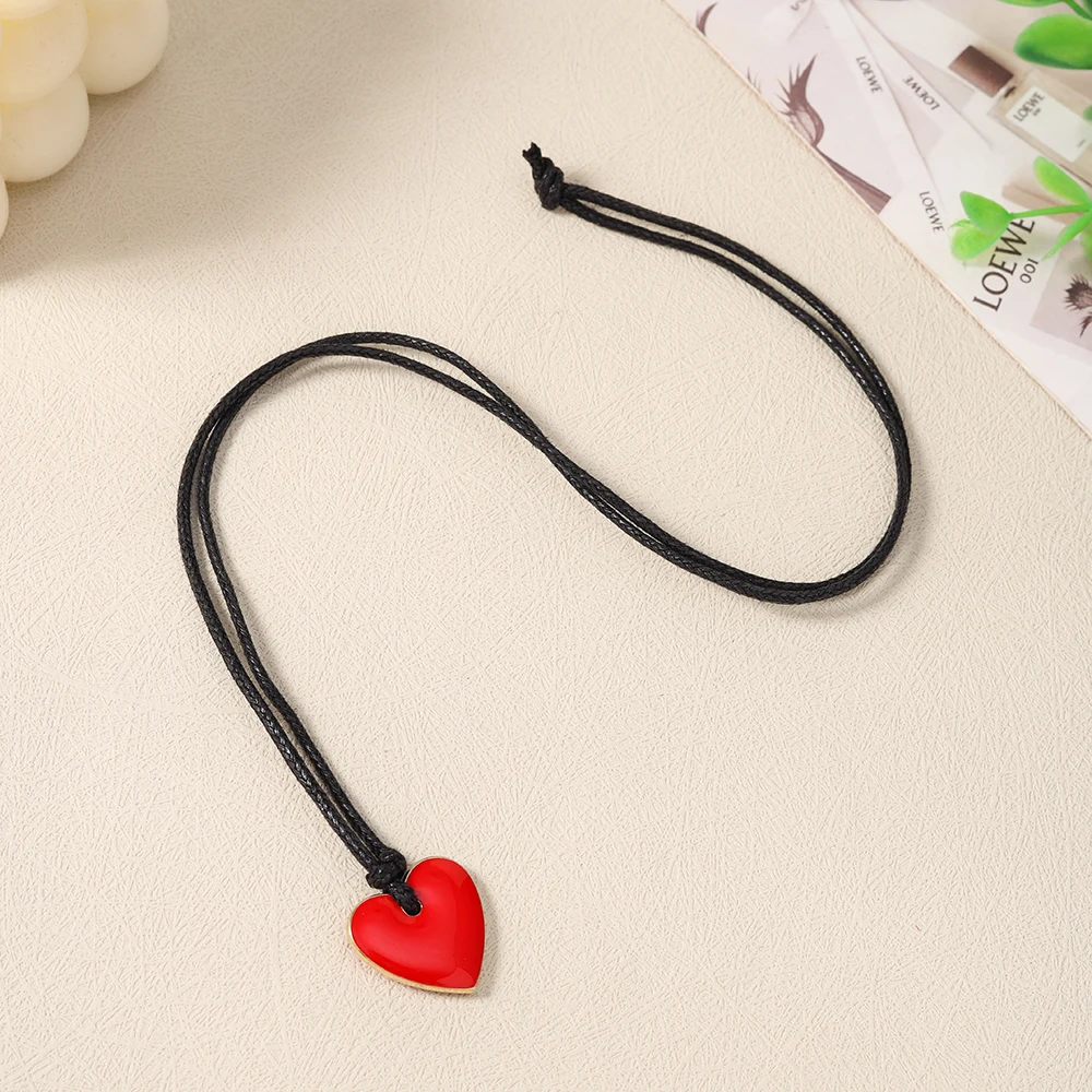 Aihua Niedliches Handgefertigtes Liebesherz-Armband Schwarzes Seil Verstellbares Handarmband für Mädchen Frauen Buntes Herz-Schmuck Geschenke – Detail 16
