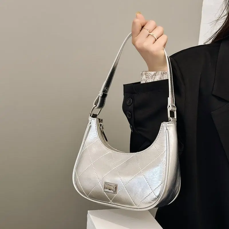 

Sliver Underarm Bag for Women Girl Kawaii Luxury Handbag Purses and Handbags Mini Size Clutch Purse