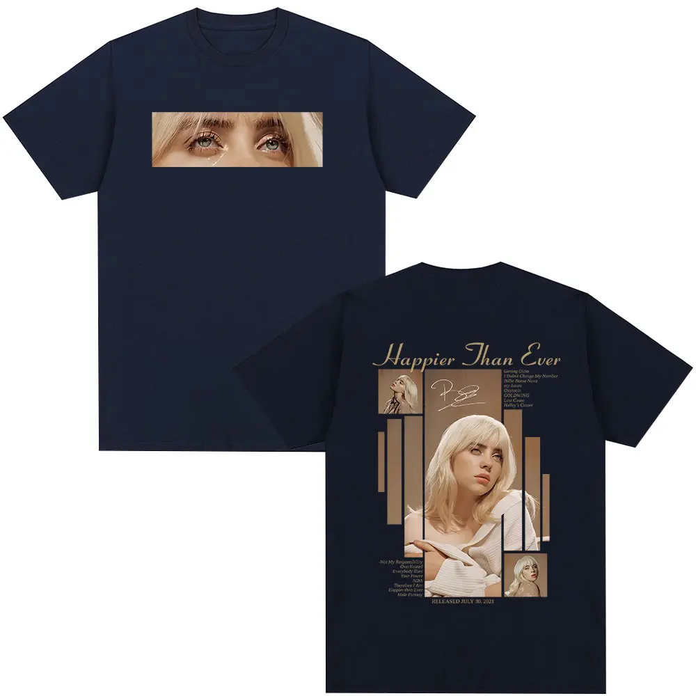 سعيد من أي وقت مضى 2025 تي شيرت الرجال النساء موضة الهيب هوب موسيقى البوب قصيرة الأكمام تي شيرت القطن المتضخم تي شيرت الشارع الشهير