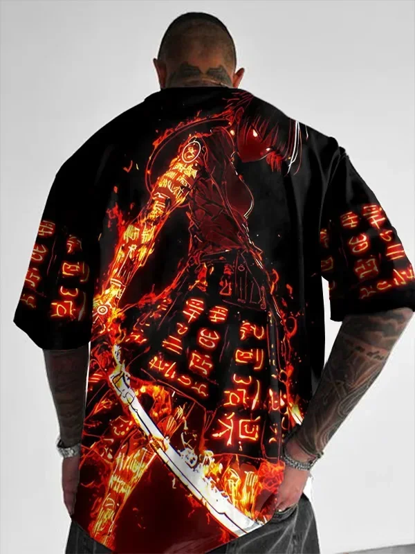 Herren-T-Shirt mit Anime-Mädchen-Motiv, 3D-Druck, sexy und attraktiv, lässiges, lockeres Street-T-Shirt, kurzärmelig, Rundhalsausschnitt. – Detail 6