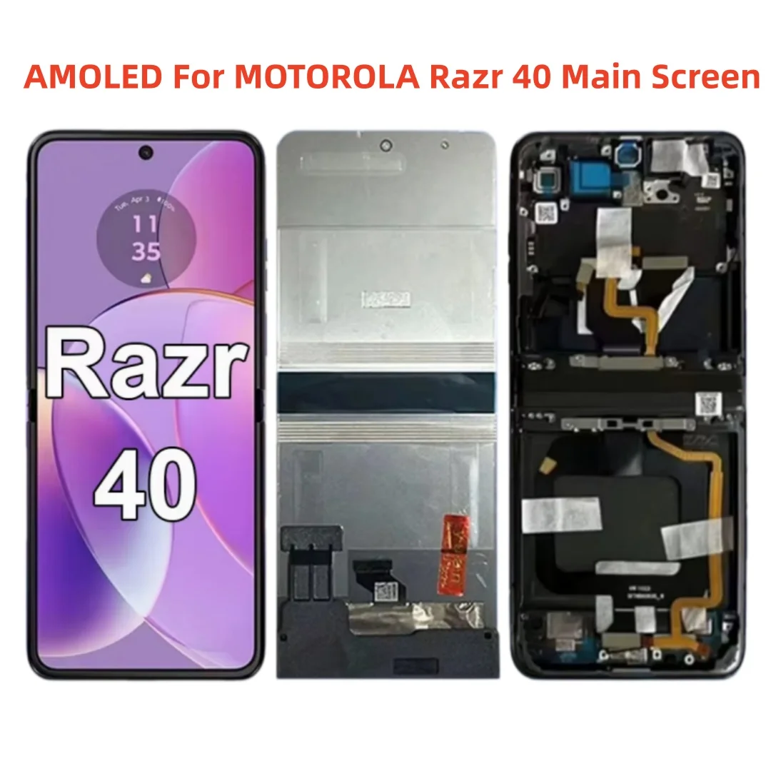 AMOLED For MOTOROLA Razr 40 Main Internal Screen Original OLED Display Foldable Screen Assembly
