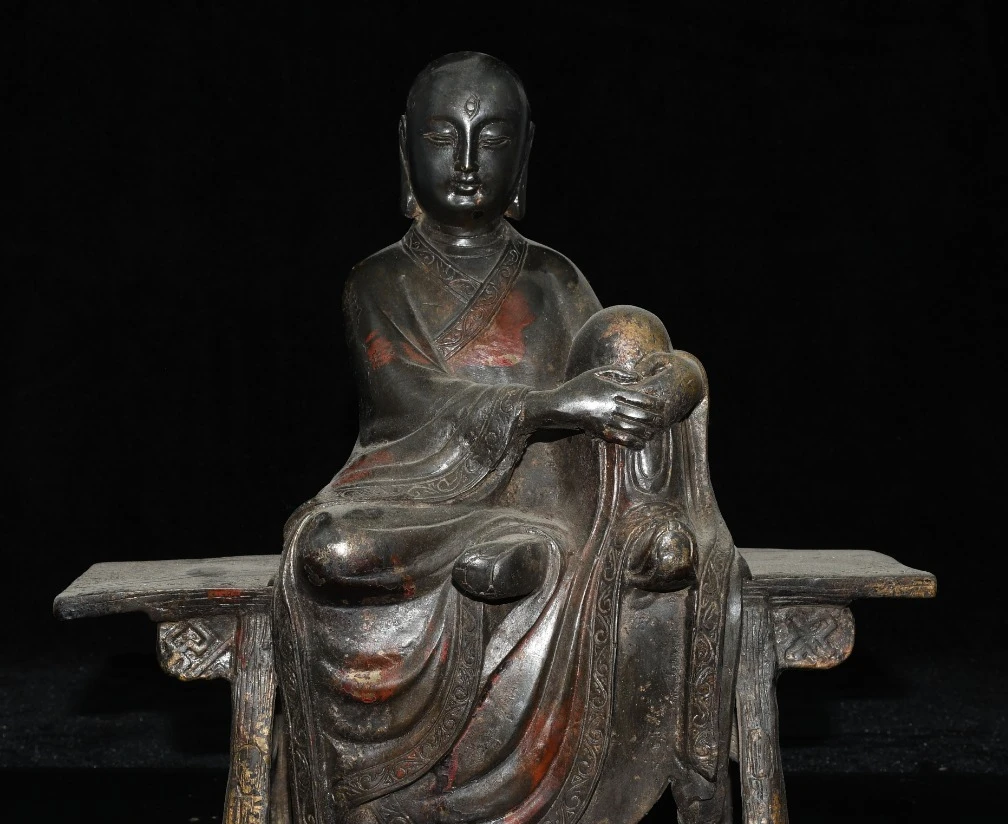 أدوات برونزية عتيقة لوحة ذهبية مقعد Taishang Laojun #5