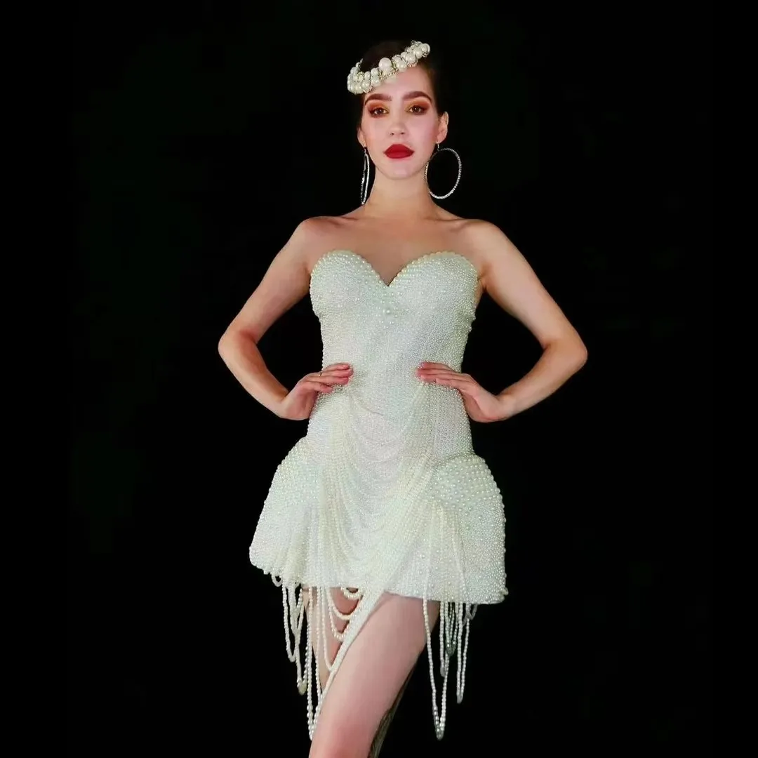 white pearl graduation dress Pearl Midi Dress main image 1