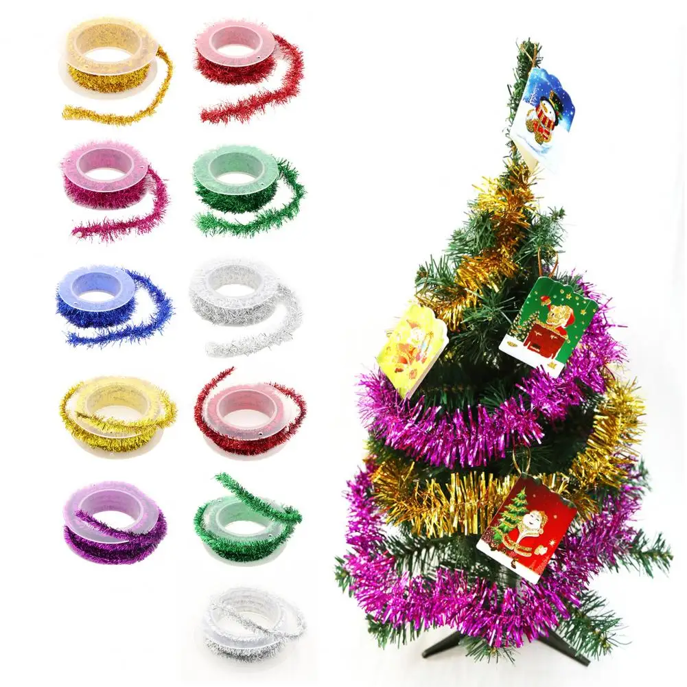 Christmas Tinsel Ribbon Multi Color DIY Craft Xmas Tree Decor Metal Wire For Flexible Shapes Festive Birthday Party Decor 리본