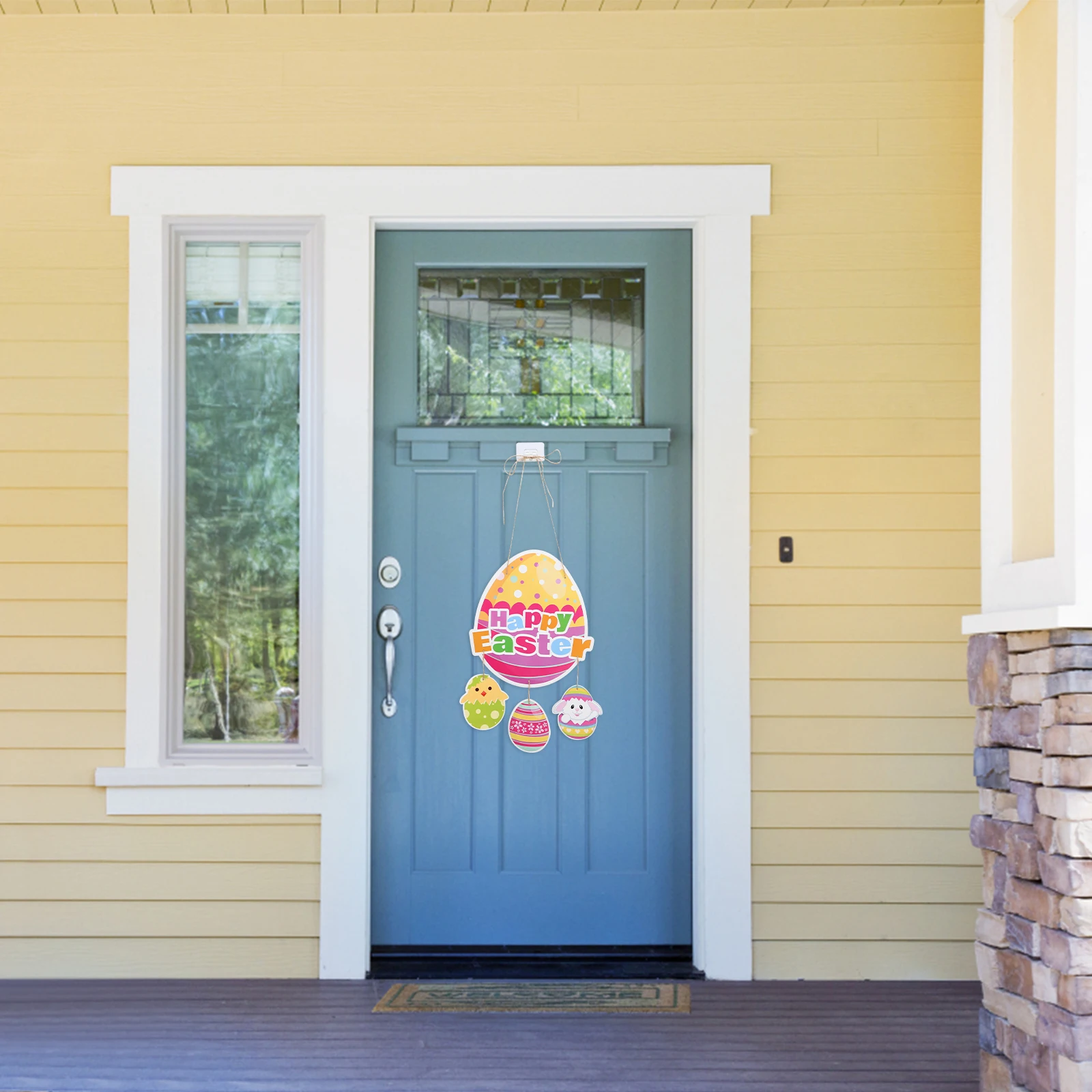 

1pcs Easter Hanging Decoration Door Sign Porch Farmhouse Ornament Pendant Front Door Decorations Signs For Home Party Festive