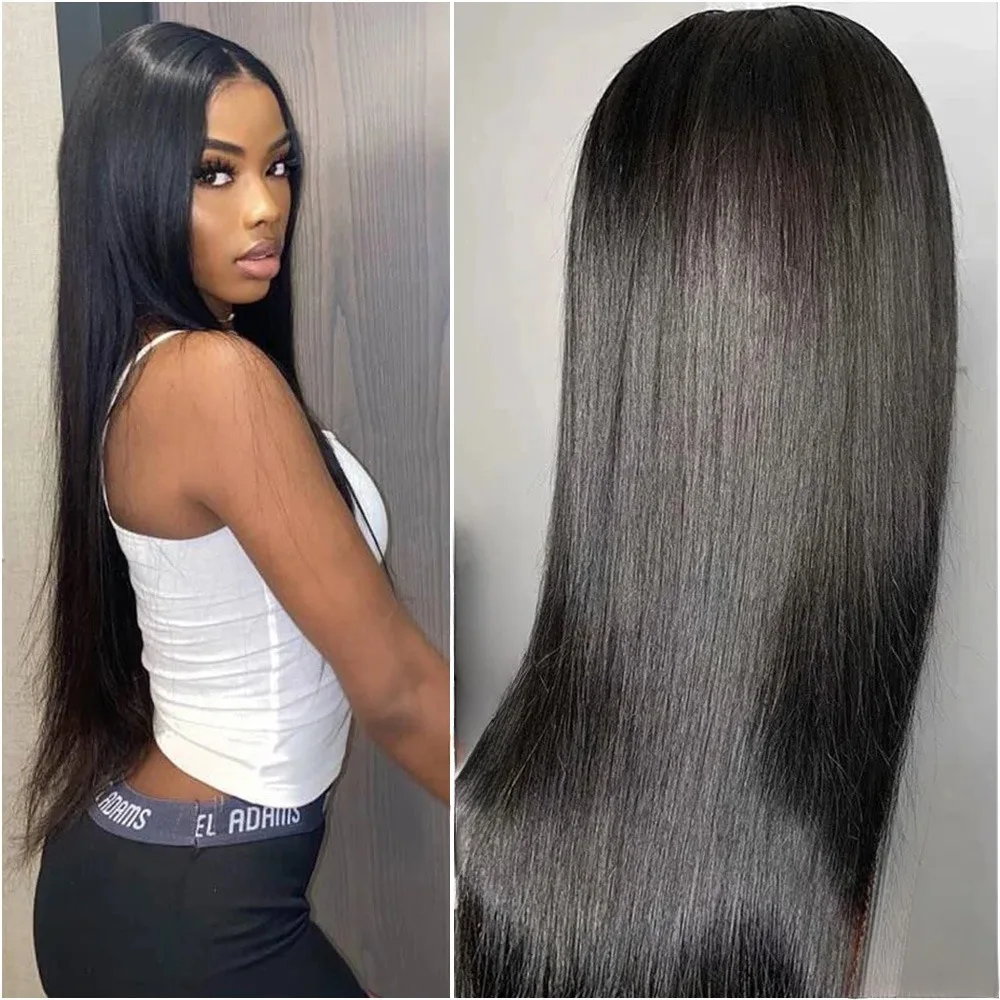 180 Density Brazilian 30 36 Inch Bone Straight 5x5 Lace Front 100%Human Hair Wigs HD Transparent 13x6 Lace Frontal Wig For Women