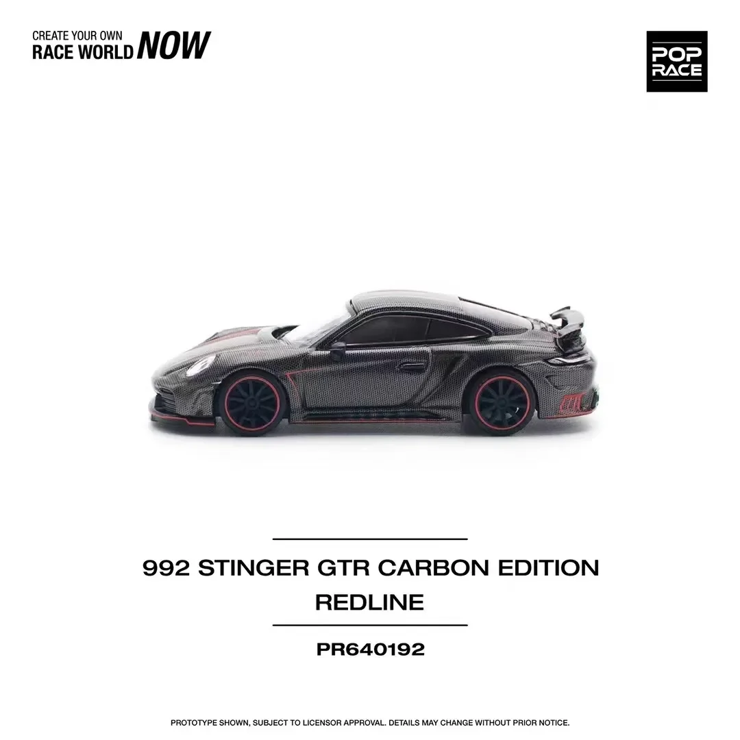 

POP RACE 1:64 992 STINGER GTR Black Carbon Model Alloy Car Model