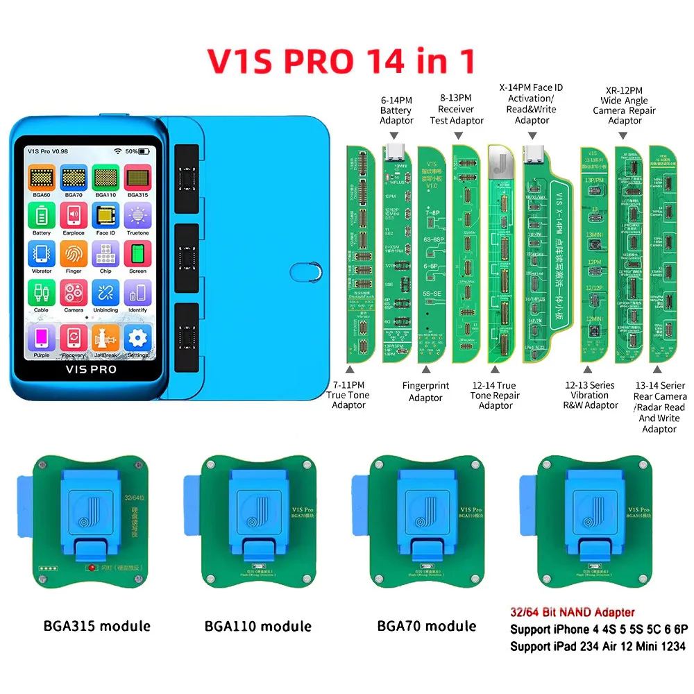 JC V1S PRO Programmer Compatible with old modules of PRO1000S V1SE for iPhone Screen True Tone Face ID Battery Vibration Repair