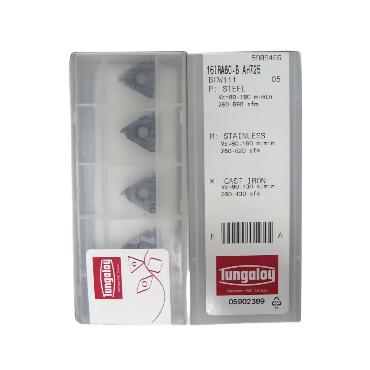 Tungaloy Original 16IRAG60-B AH725 Carbide Internal Threading Insert CNC Lathe Blade