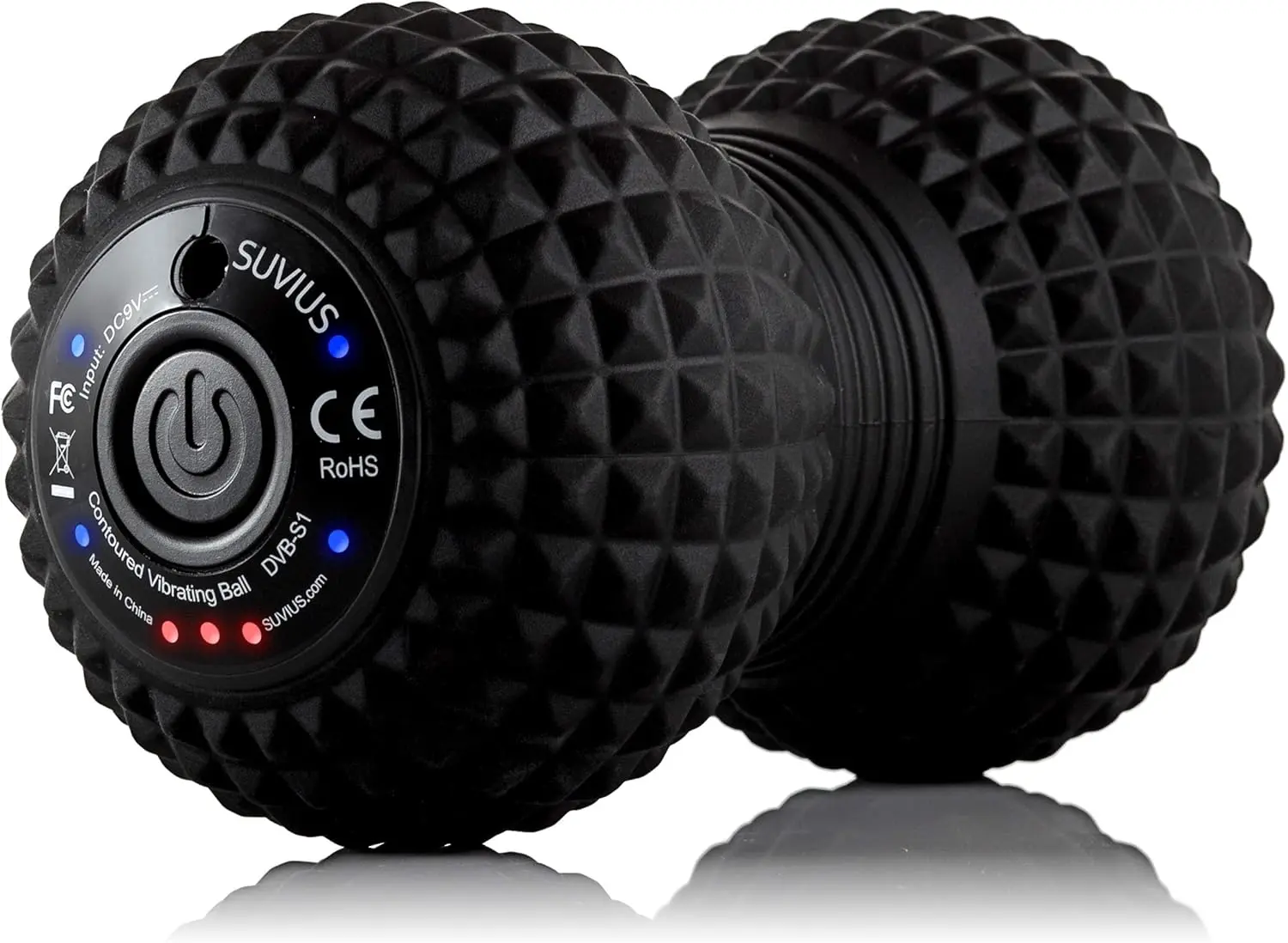 

Rechargeable Vibrating Massage Roller with 4 Levels for Deep Tissue Relief, Black