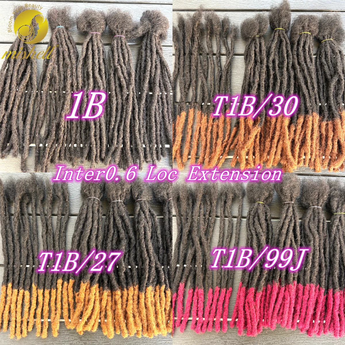10inch Colored Handmade 0.6cm Inter Loc Extension Human Hair Permanent Micro Locs Extensions Natural Looking Soft Sisterlocks