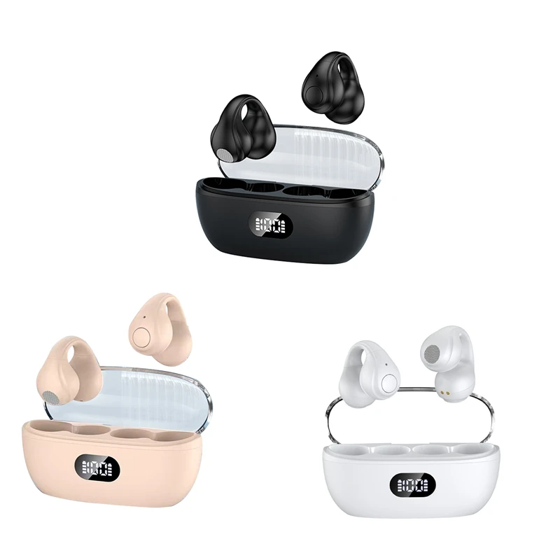 Auriculares inalámbricos de conducción ósea con Clip para la oreja, cascos inalámbricos Bluetooth 5,3 para correr y andar en bicicleta