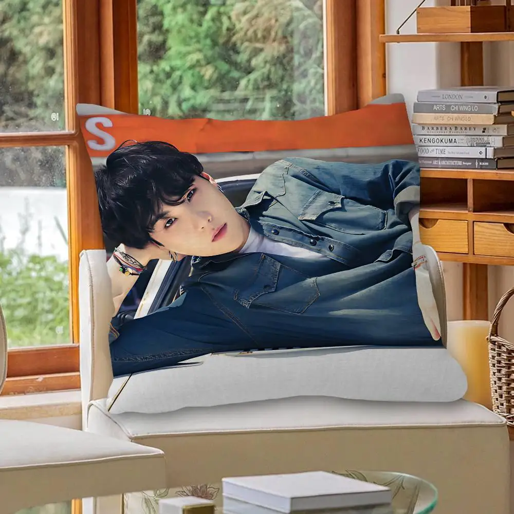 S-Suga Kpop A-Agust D Pillow Cover Design cushion Cover decor Holiday Decorati