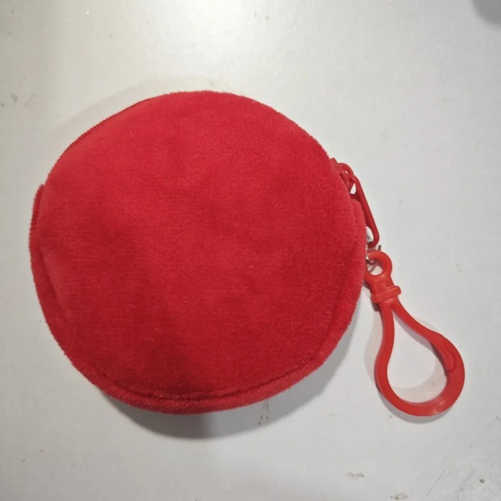 Soft Solid Color Coin Purse Cute ID Card Bag Minimalist Style Round Shape Keychain Wallet Commute
