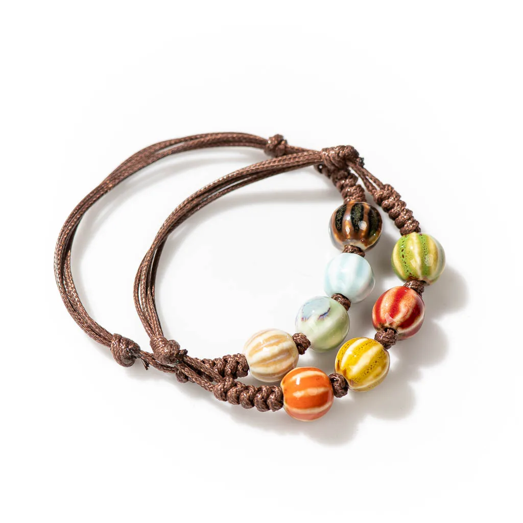 Handmade Ceramic Retro Style Beads Adjustable Size Bracelet Wholesale Gifts Low Price Items Wholesale 1H504