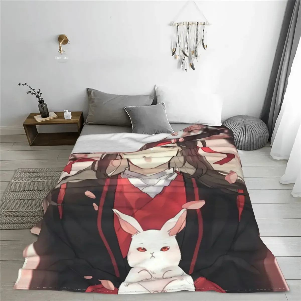 Mo Dao Zu Shi Blanket Flannel the Untamed Weiying Rabbits Pride Warm Throw Blanket for Bedroom Bedspreads