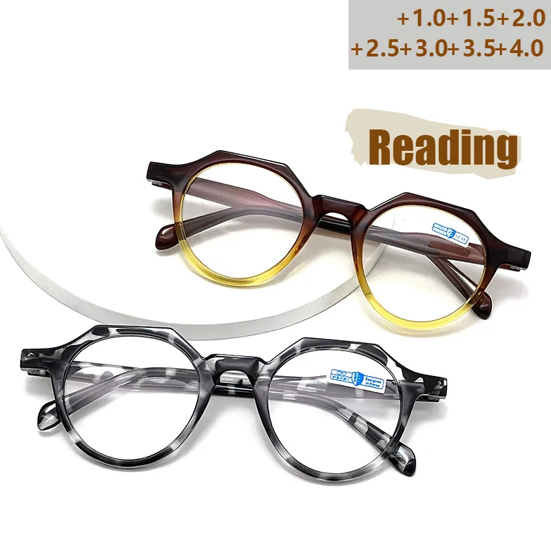 Neue Retro-Lesebrille mit kleinem rundem Rahmen, modische Brille, personalisierte exquisite Lesebrille 540