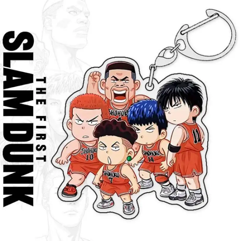 Figura de Anime japonés Slam Dunk Sakuragi Hanamichi Rukawa Kaede, llavero acrílico versión Q, bolsa, accesorios de decoración, regalos de juguete