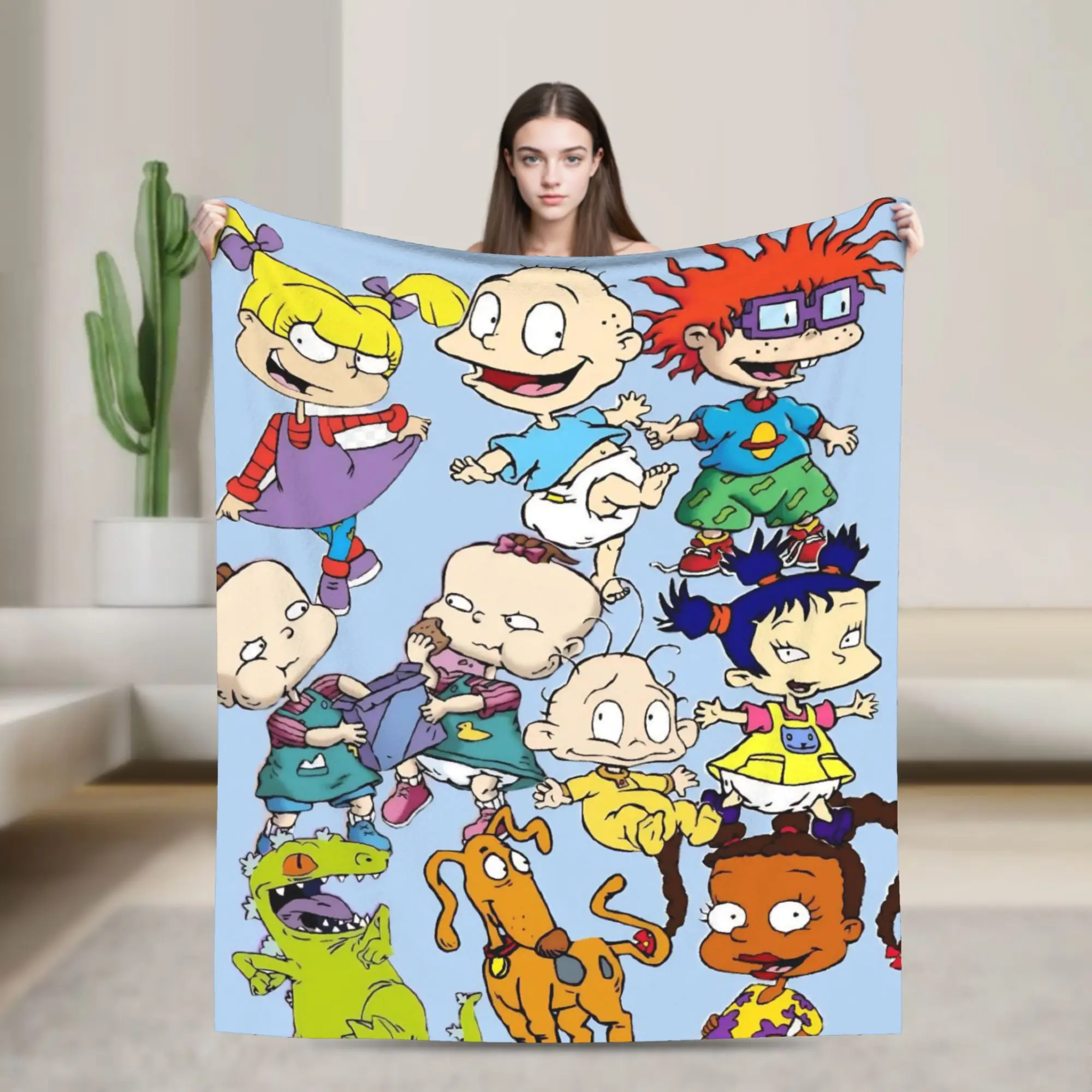 Cartoon R-Rugrats Throw Blanket for Couch  Soft Cozy Plush Blanket 50x60 Inches Multiple Sizes Bedspread for All Seasons