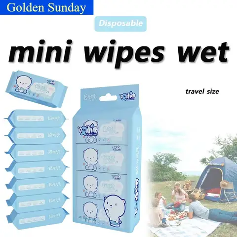 64pcs Disposable Mini Hand Wipes/Portable Travel Size Special Extraction Hand and Mouth Cleaning Wipes Fo Home School Supplies