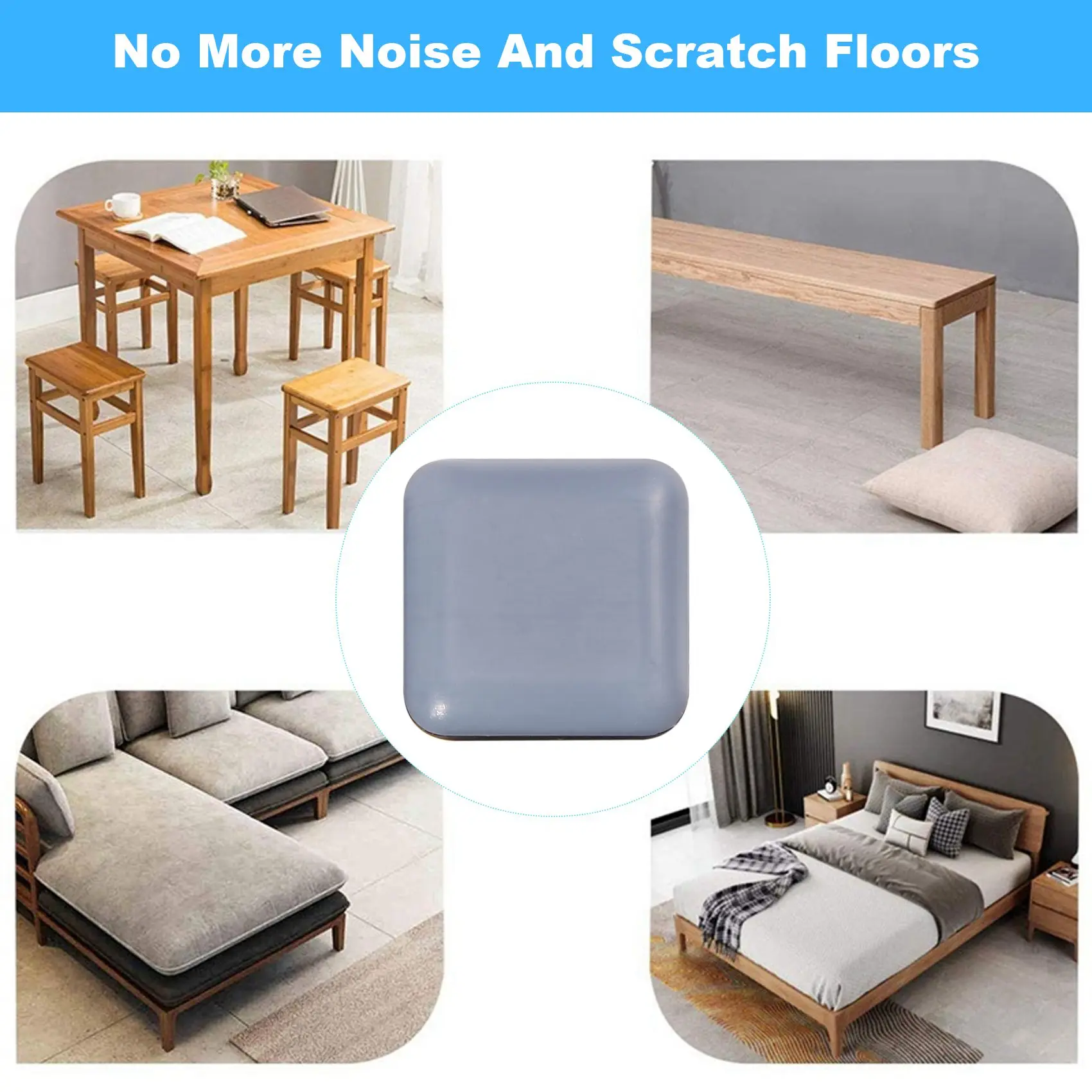 2025+20 PCS Furniture Gliders Slider 25 x 25 mm PTFE Self Adhesive Furniture Moving Pads Square for Furniture Easy