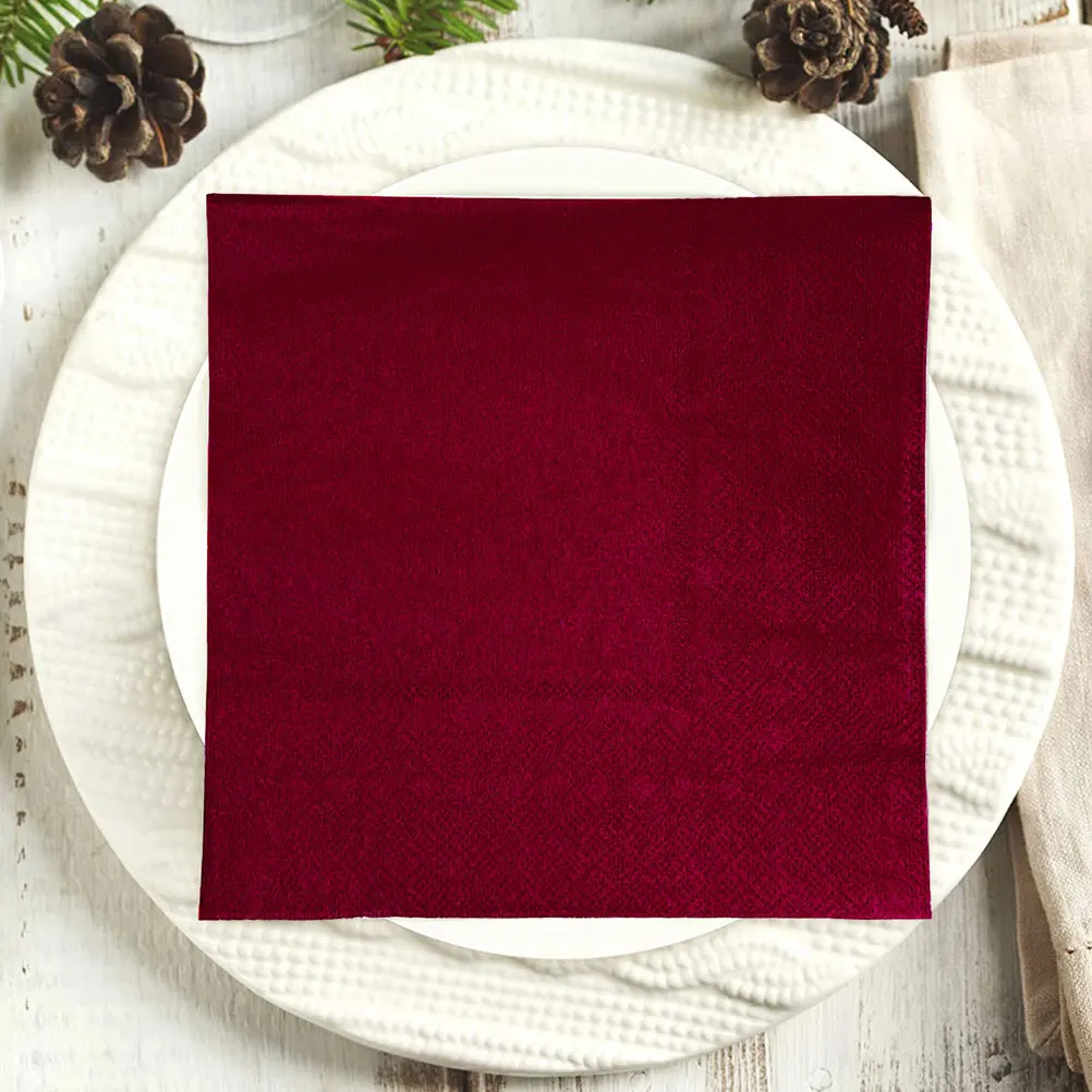 

20pcs Solid Colored Napkins Burgundy Paper Disposable Elegant Wedding Birthday Party Decor colored napkins paper