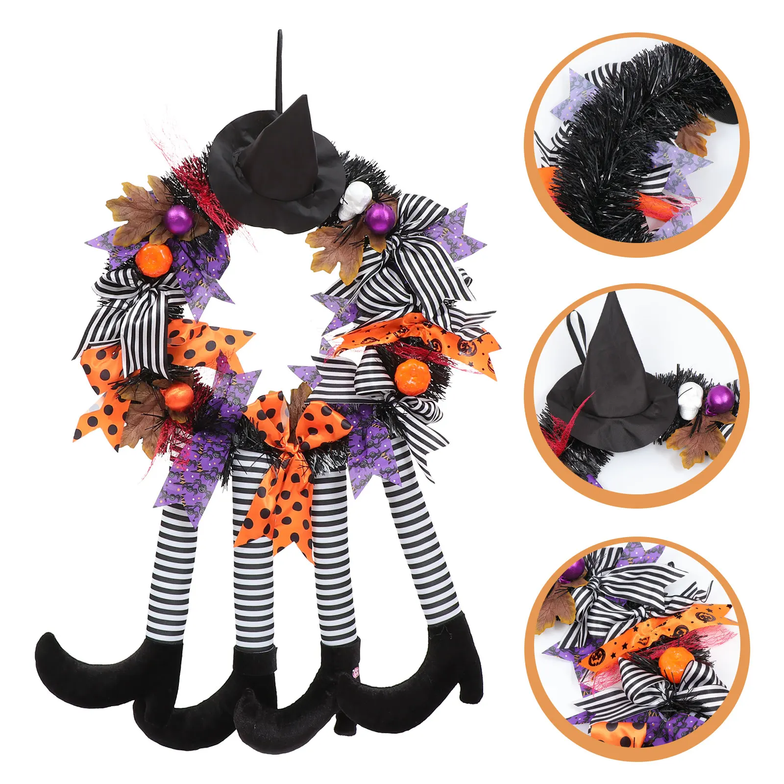 

Decorations Pumpkin Skull Pendant Photography Prop Decorate Halloween Door Wreath