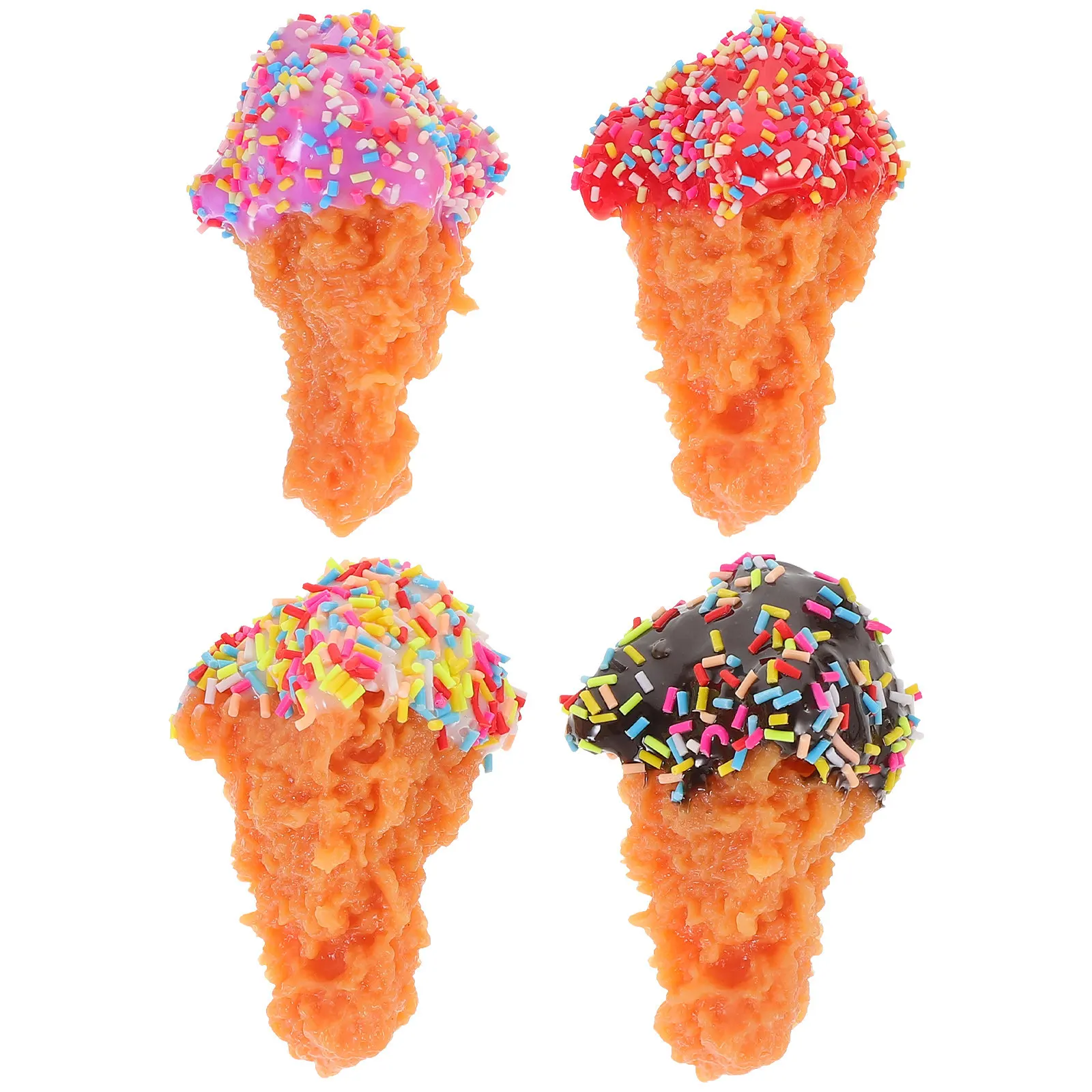

4Pcs Simulated Chicken Legs Fake Fried Chicken Artificial Food Prop Lifelike Display Photo Decoration Kitchen Supply