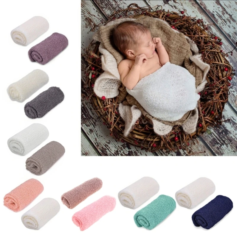 

2PCS Baby Photography Props Background Blanket Swaddle Blanket Photo Wraps Newborn Pose Blanket Photostudio Backdrop