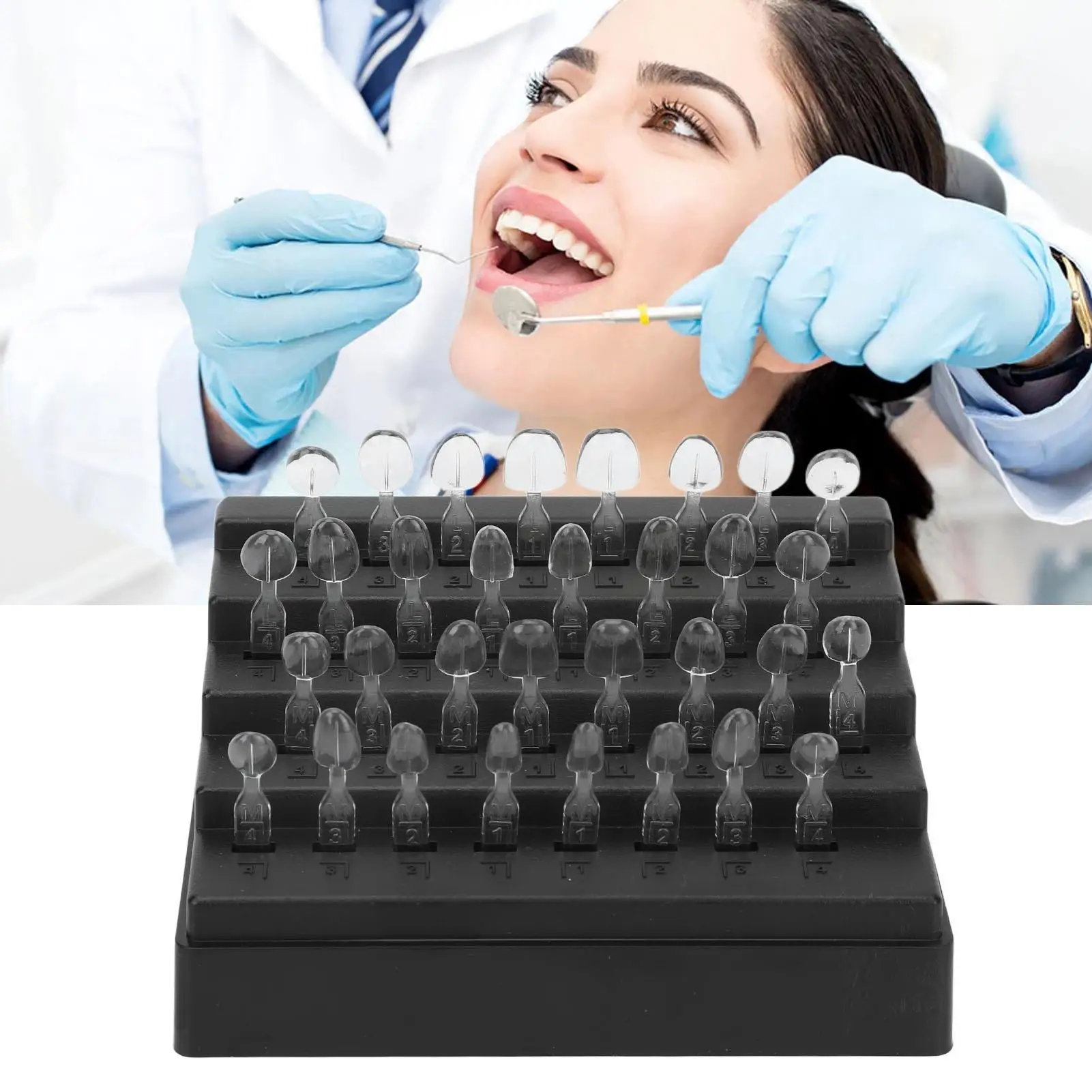 Kit de moldes de chapa Dental de 32 piezas, resina compuesta, moldes de curado ligero para blanqueamiento Dental Anterior y uso en Autoclave