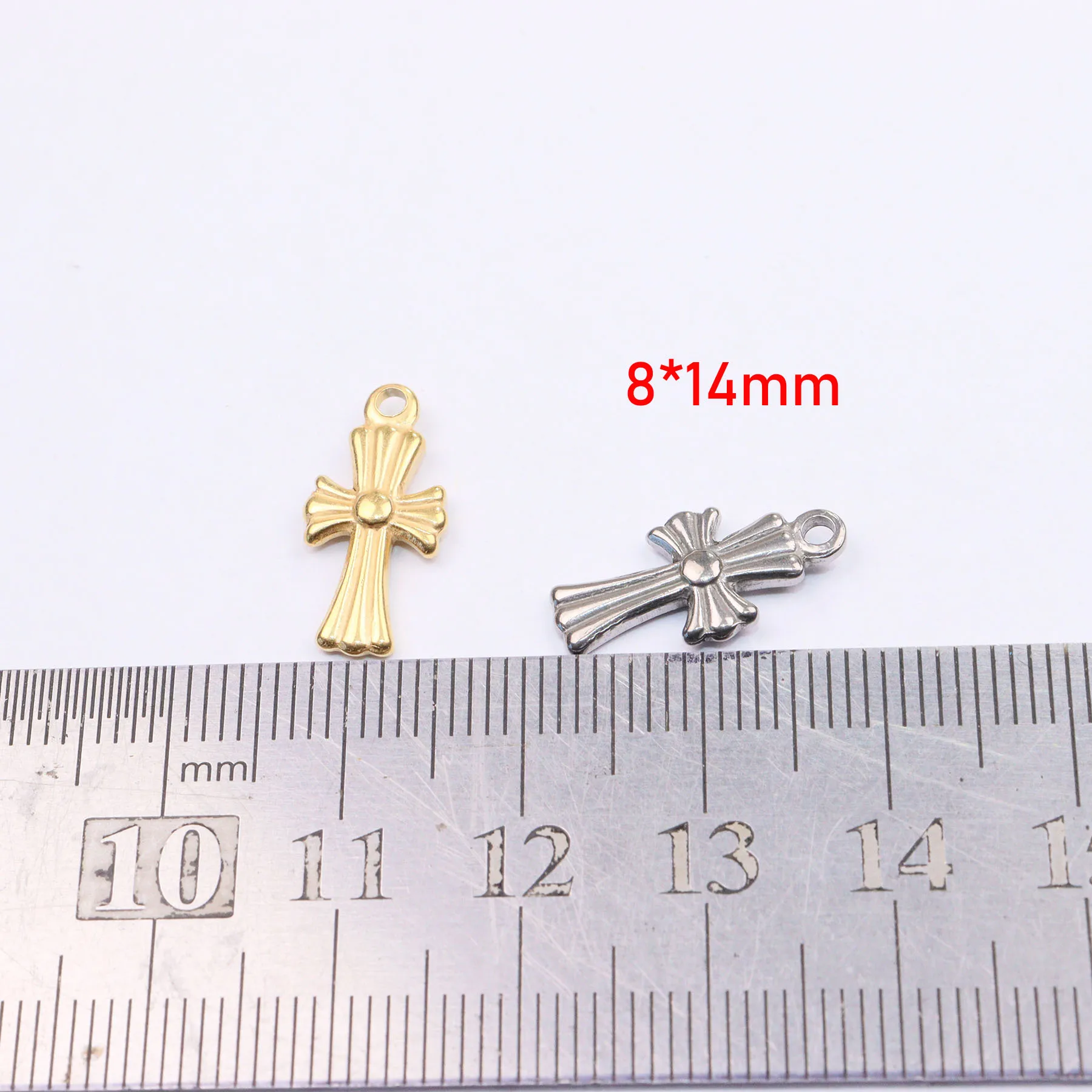 5pcs Stainless Steel High Quality Cross Coin Anti Allergic Women Girl Charms Pendant DIY Jewelry Necklace Earrings Unfading
