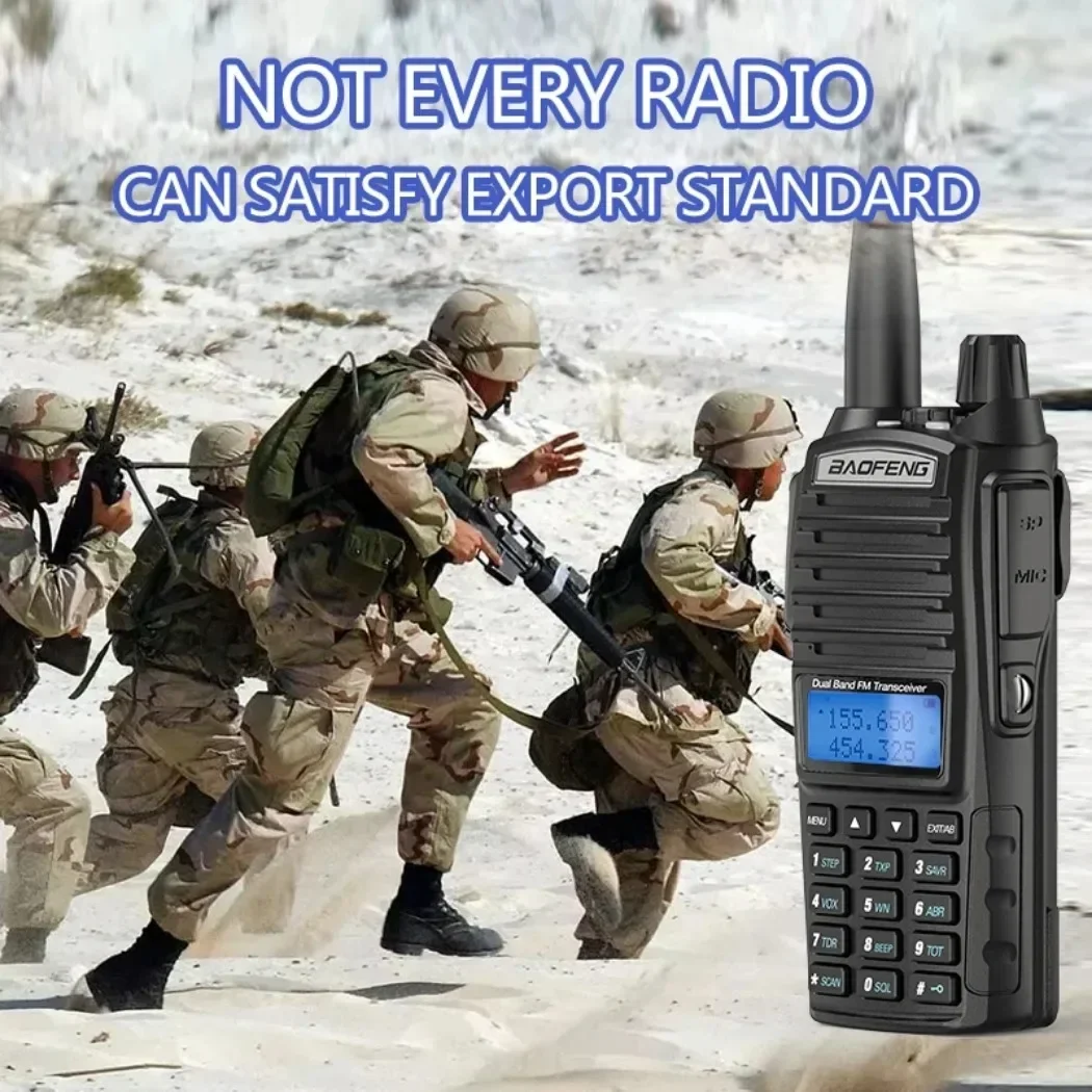วิทยุสื่อสาร Baofeng UV-82 8W 5W กำลังส่งสูง แบบสองย่านความถี่ VHF UHF ปรับกำลังได้สามระดับ พกพาสะดวก สำหรับการล่าสัตว์ พร้อมปุ่ม PTT รุ่น UV-5R วิทยุสื่อสารสองทางสำหรับนักวิทยุสมัครเล่น