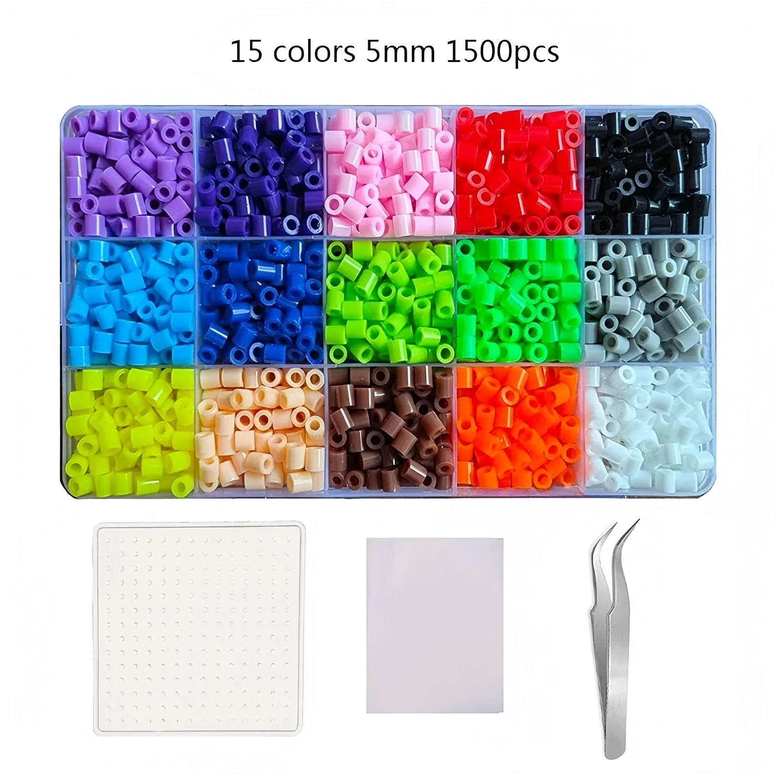 

15color 5mm Mini Beads Color Set 1500PCs Hama Beads Puzzle Toy Gift for Child DIY Iron Beads for Kid Children Gift