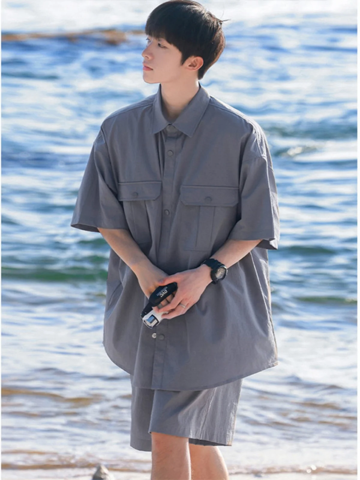 

Молодежный летний повседневный комплект из двух предметов для мужчин, 2024, новый тренд, бренд Clete, 100% полиэстер