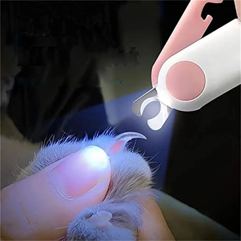 Profissional gato cortador de unhas cortador de gato com luz led pet cortador de unhas para cão aliciamento garra tesoura ferramentas de cuidados produtos para animais de estimação