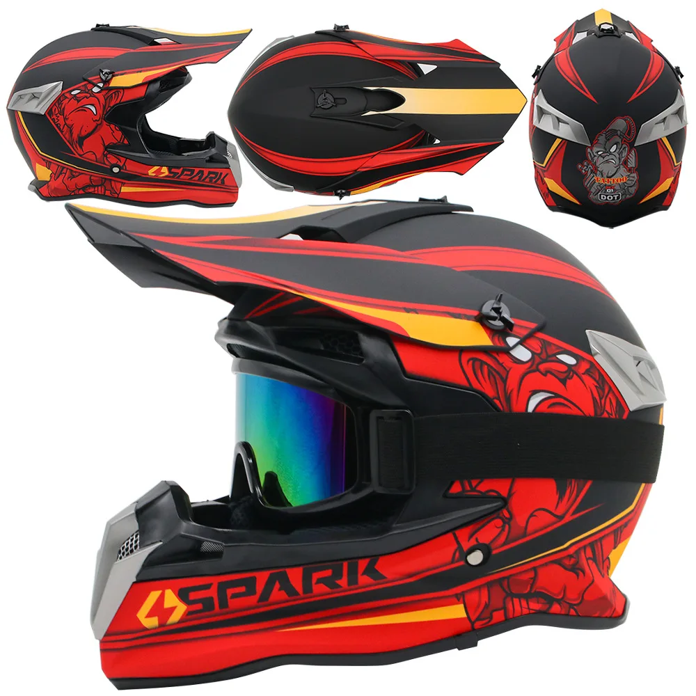 Hot Sale Unisex Motorcycle Helmets ABS Material  Helmet Racing Motocross Helmate DOT Approved