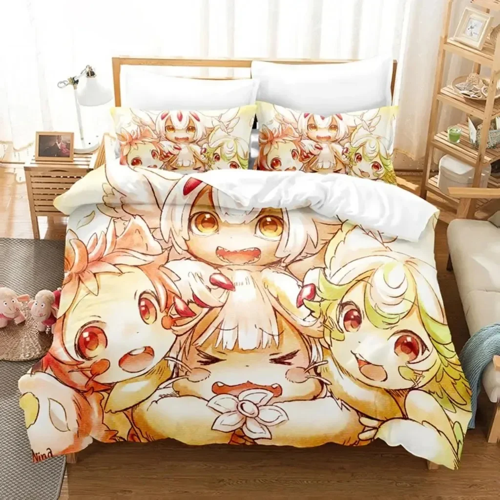 

Anime Made in abyss Comfortable Duvet Quilt Cover Pillowcase Bedding Set Children Bedroom Decoration Home Textile