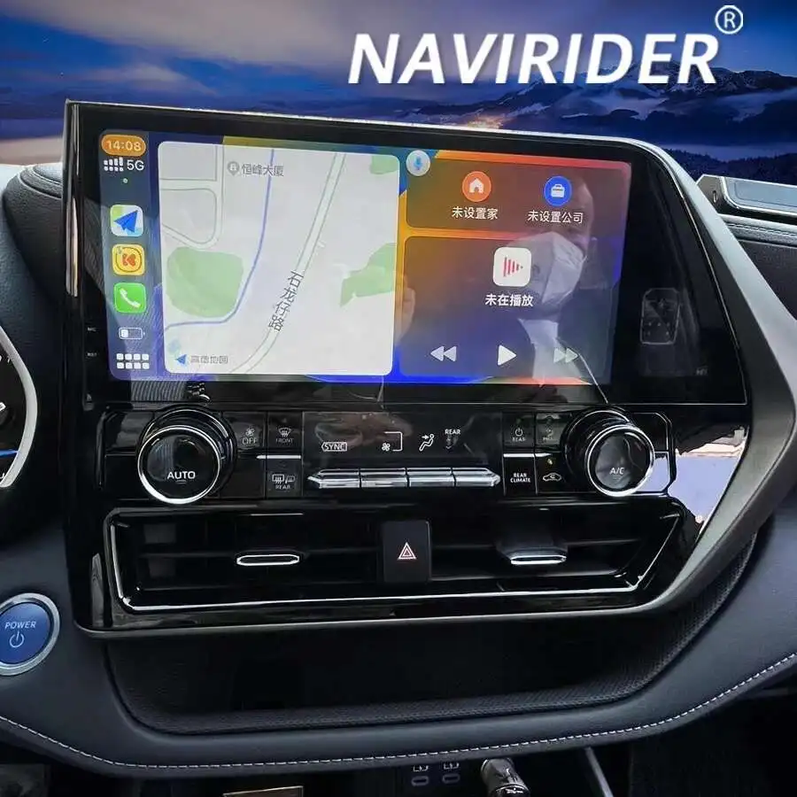 

Мультимедийный приемник Android 14, плеер для Toyota Highlander Crown Kluger 2021 2022 2023 GPS Navi, автомобильный радиоприемник Bluetooth, головное устройство