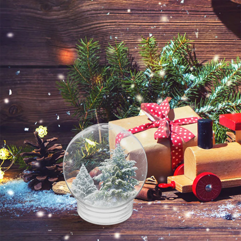 

12Pcs DIY Clear Plastic Snow Globes Screw Cap Fillable Water Globes Craft Supplies for Xmas Winter Decorations