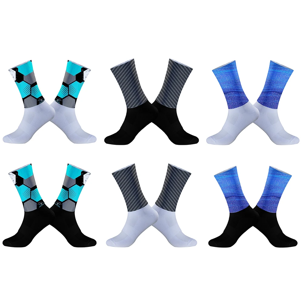 Team Anti Slip Seamless Silicone Running Sport Road Bike Sock 2024 New Summer Cycling Aero Socks