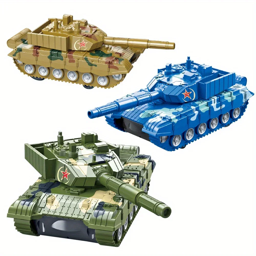 

Simulation Alloy Diecast Pull Back Tanks with Sound Light Model Toys for Kids, MilitaryTank Inertia Car Model Toy for Boys Gift
