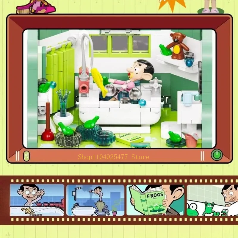 AREAX Anime Mr.Bean House Scene Series Building Block Plaything Home Decor Educational for Holiday Boys Girls DIY Puzzle Toys - view 4