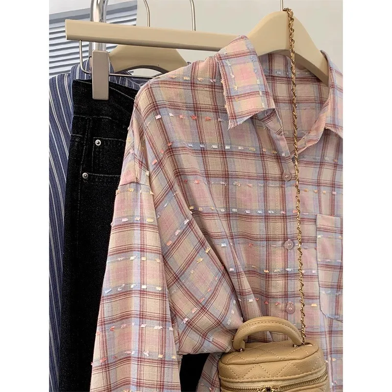 

Рубашки с длинным рукавом, женские полосатые рубашки с круглым вырезом, приталенный дизайн на шнуровке, женственная молодежная повседневная весенняя одежда в консервативном стиле