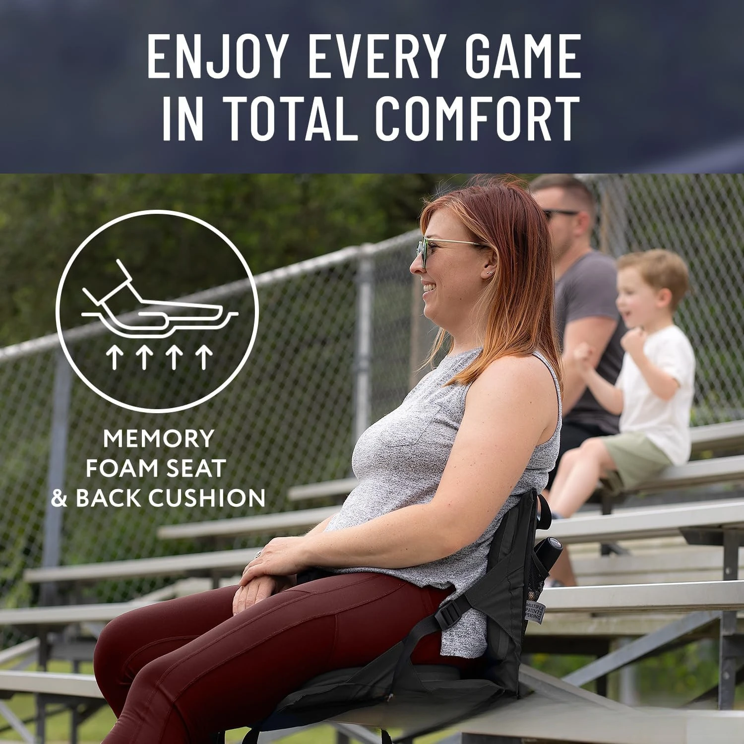 Stadium Seats with Back Support Adjustable Memory Cotton Bleach Chair Folds