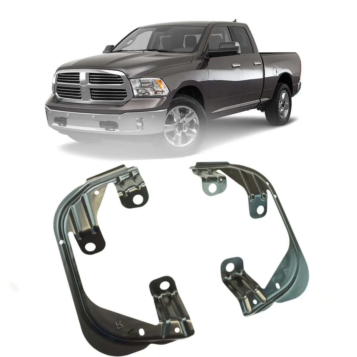 OVOVS 1 Set Car Accessories Part Metal Front Bumper Fog Light Bracket Kit LH and RH Side for -Dodge Ram 1500 2011-2018