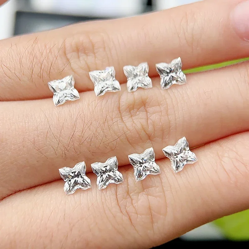 Four Leaf Clover Holycome Moissanite  Ring Setting Moissanite Loose Moissanite Diamonds Test GRA Positive Gemstones Supplier