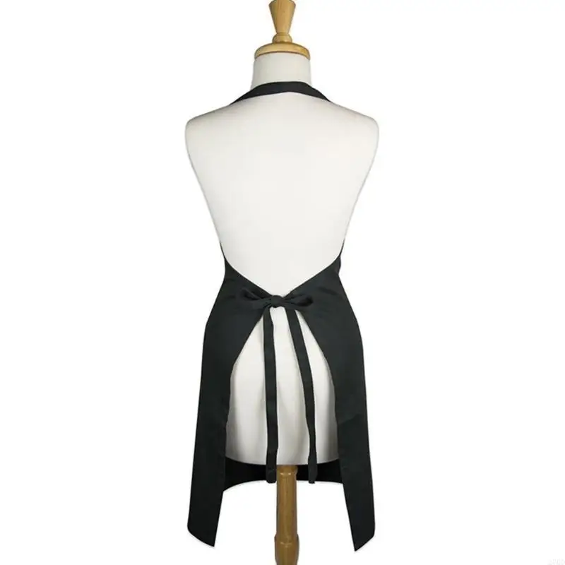 270D unisex czarne fartuchy, 3 kieszenie regulowany fartuch na szelkach szefowie kuchni fartuchy kuchenne