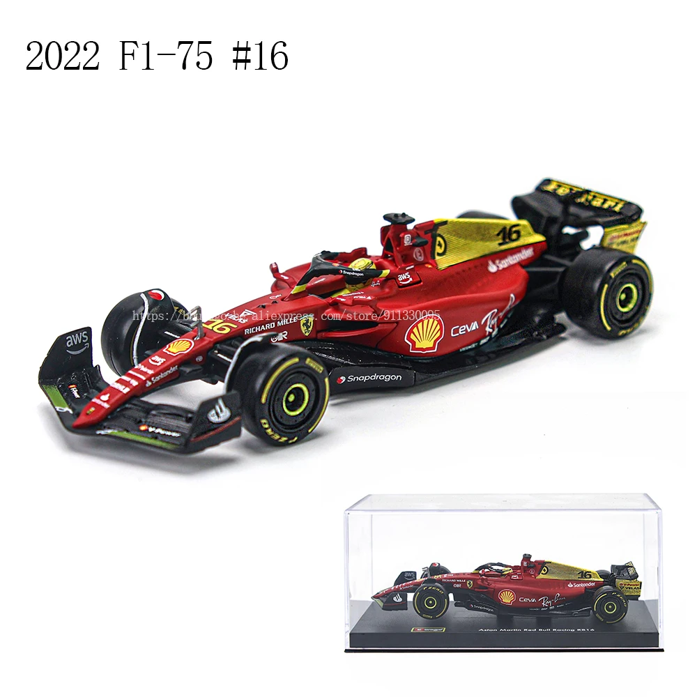 Bburago 1:43 F12023 2021 2022 Ferrari F1-75 75th Anniversary Giallo Modena 16# Leclerc 55#Sainz Alloy Car Die Cast Car Model Toy